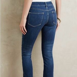 Anthropologie’s mid rise Stet Jean . Cotton/elastane. 5 pkt style, side slit’s